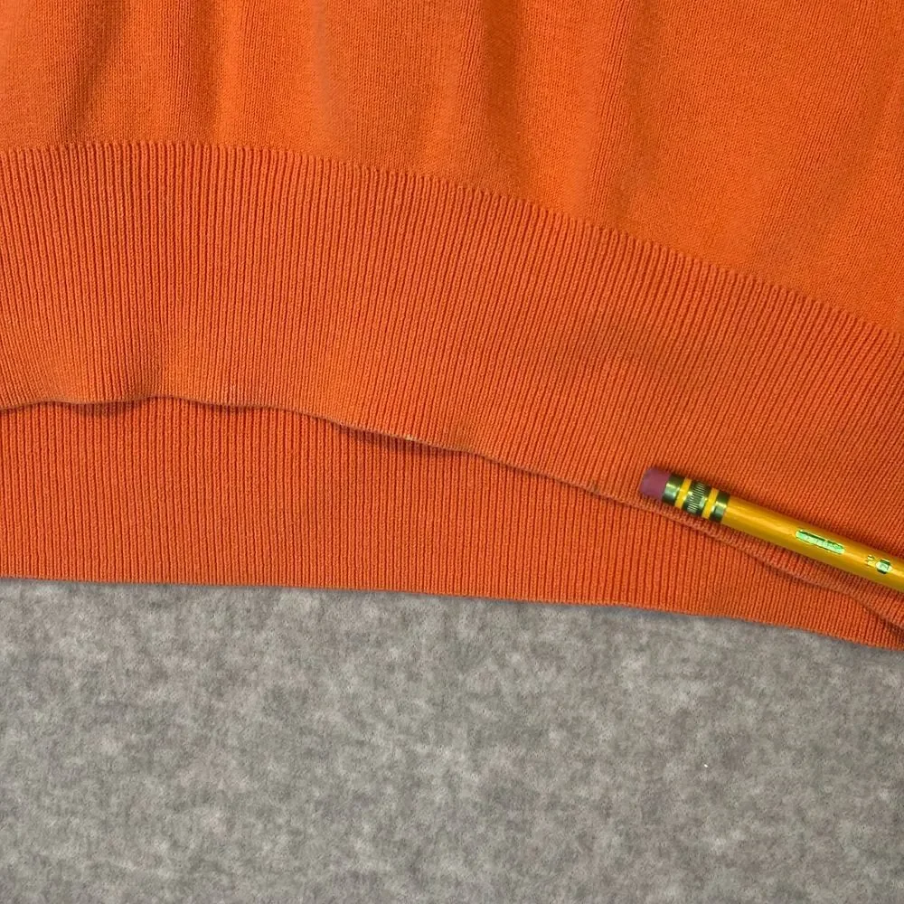 Vintage Polo Ralph‎ Lauren Men's Orange Pullover Sweater Large Cotton Y2K Preppy
